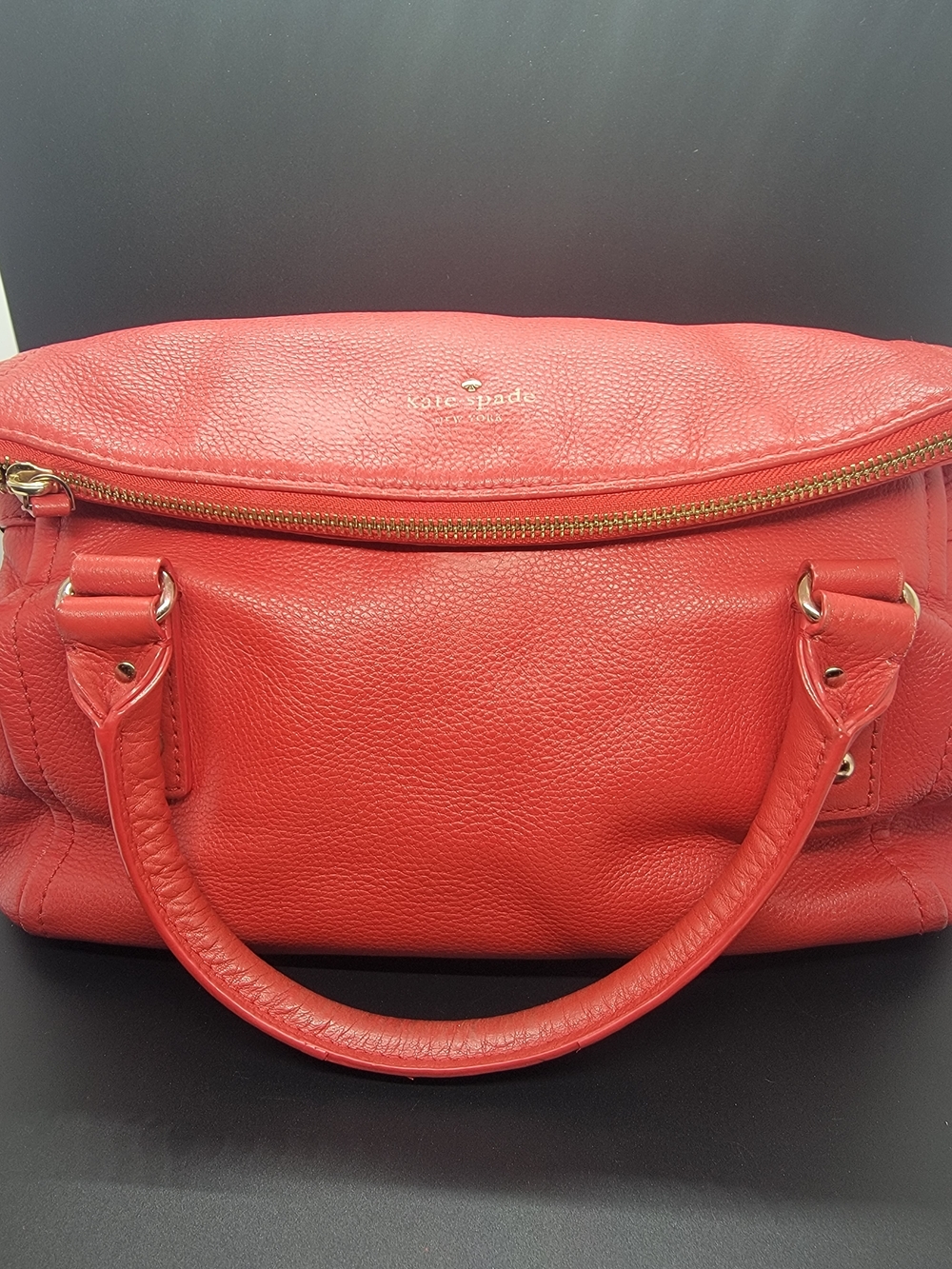 Kate Spade Red Pebbled Leather Satchel